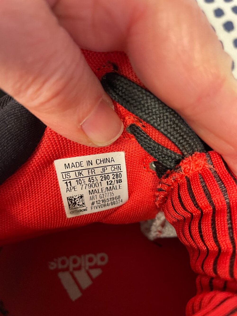 Adidas 11 Red Colorblock Shoes - Picture 8 of 9